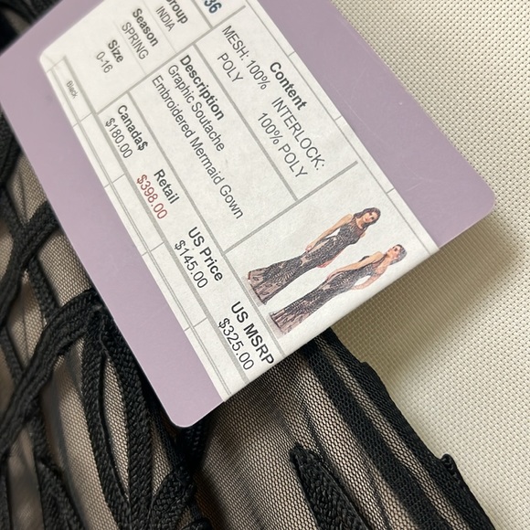 JS collections graphic soutache embroidered sleeveless long gown - Picture 6 of 10